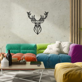 Wallity Deer Metal Decor 2 Negro